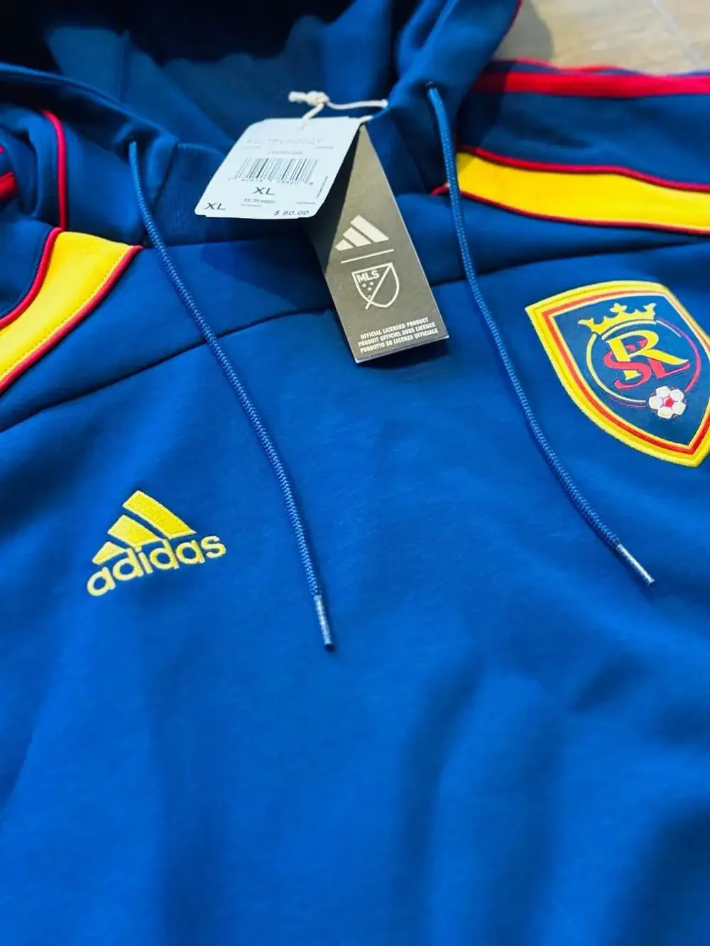 Adidas Real Salt Lake RSL MLS Travel Pullover Hoodie JE5549 New!!! Size XL Men